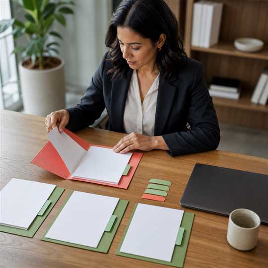 Sales professional organizing customer evidence into a clear working record