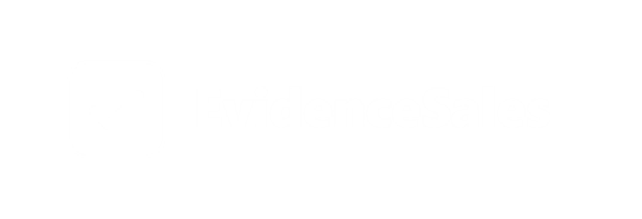Evidence Sales white wordmark for blue email headers